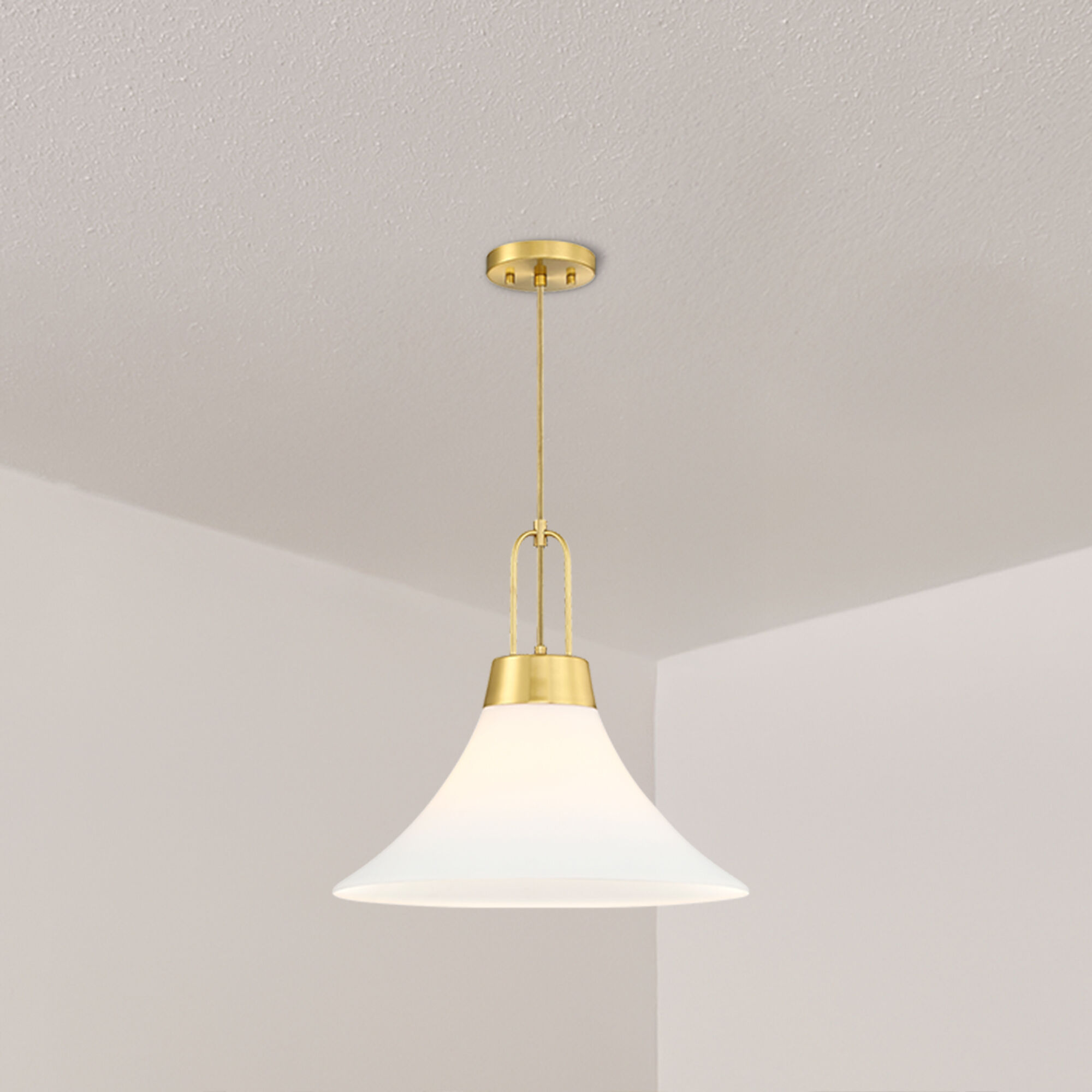 Evergreen Oasis LED 18 inch Brushed Gold Down Pendant Ceiling Light