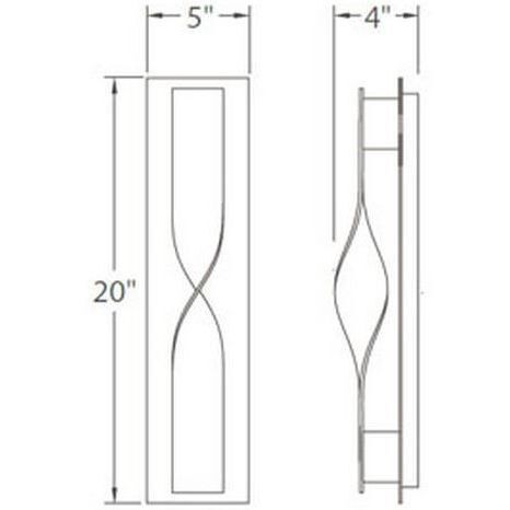 Twist LED 20 inch Bronze Outdoor Wall Light