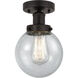 Beacon 1 Light 6.5 inch Oil Rubbed Bronze Semi-Flush Mount Ceiling Light