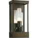 Portico 3 Light 17.8 inch Coastal Burnished Steel Outdoor Sconce in Seeded Clear