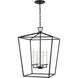 C&M by Chapman & Myers Dianna 4 Light 17 inch Midnight Black Pendant Ceiling Light