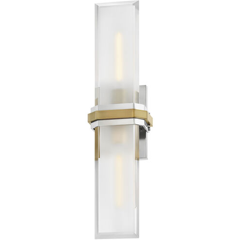 Kipton 2 Light 5.5 inch Polished Nickel with Heritage Brass Bath Light Wall Light