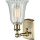Ballston Hanover 1 Light 6.25 inch Antique Brass Sconce Wall Light in Mouchette Glass, Ballston