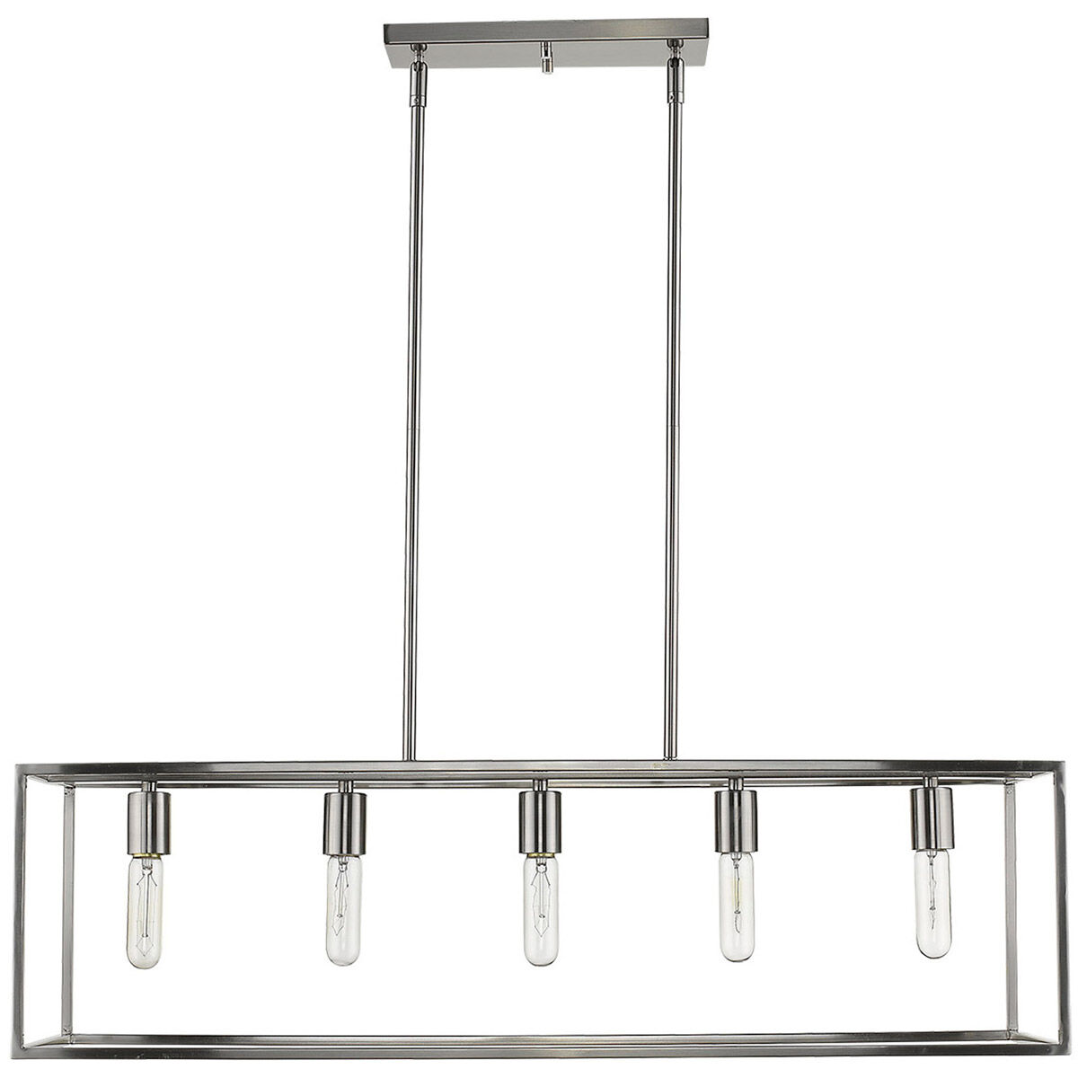 Cobar 5 Light 36 inch Satin Nickel Island Pendant Ceiling Light