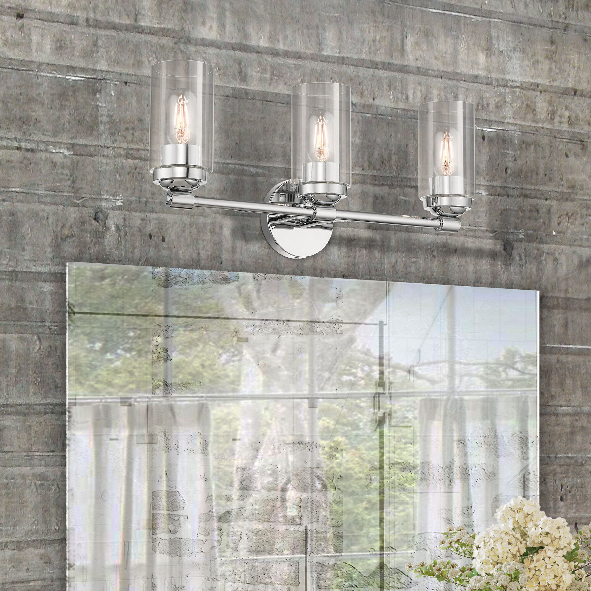 Whittier 3 Light 22 inch Polished Chrome Vanity Sconce Wall Light