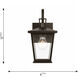 Linton 1 Light 12.63 inch Antique Bronze Outdoor Wall Lantern, Small