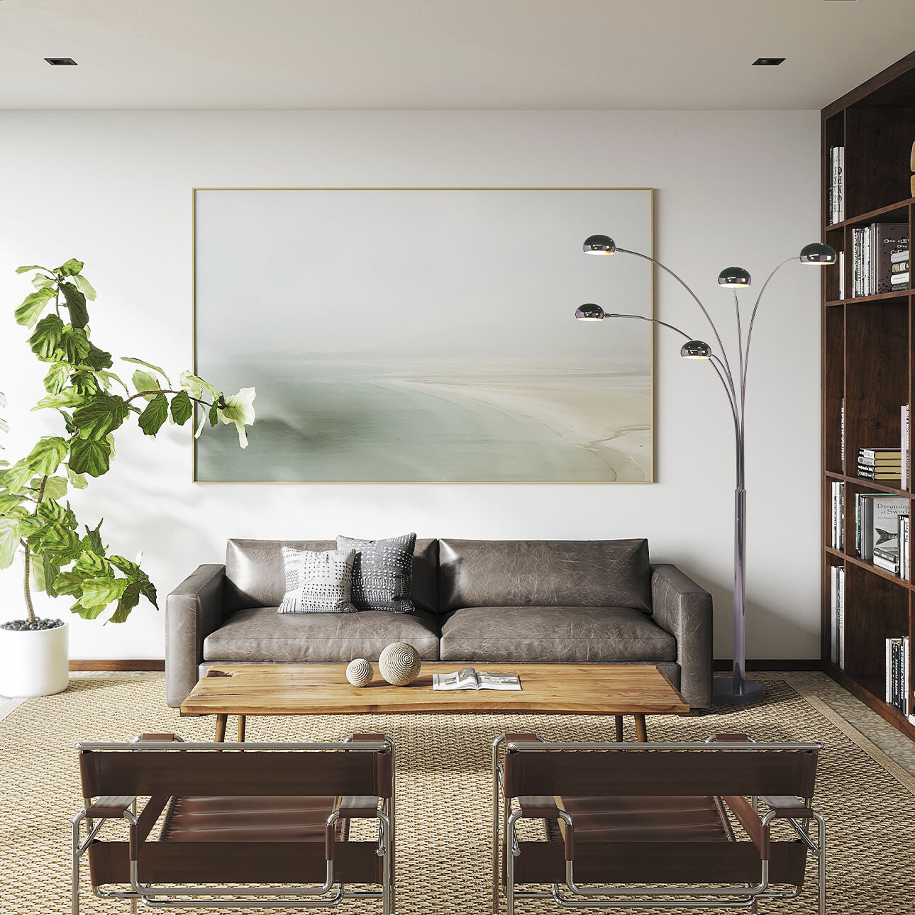 Mushroom 85 inch 40.00 watt Black Nickel Arc Floor Lamp Portable Light