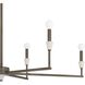 Montclair 6 Light 46 inch Forged Bronze and White Linear Chandelier Ceiling Light