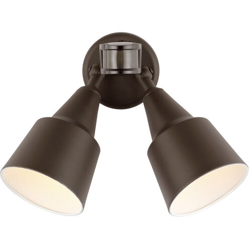 Flood Light 2 Light 12.5 inch Antique Bronze Outdoor Flood Light, with Photo and Motion Sensor