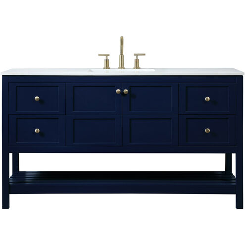 Theo 60 X 22 X 34 inch Blue Vanity Sink Set