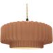 Radiance Collection - Pleated Tier Pendant Ceiling Light in Matte Black, Dedicated LED, Beige Twist Cord, Adobe, 16.25W x 6H, Form+Finish+Function