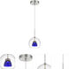 Double Glass LED 6 inch Clear Blue Mini Pendant Ceiling Light in Blue Glass