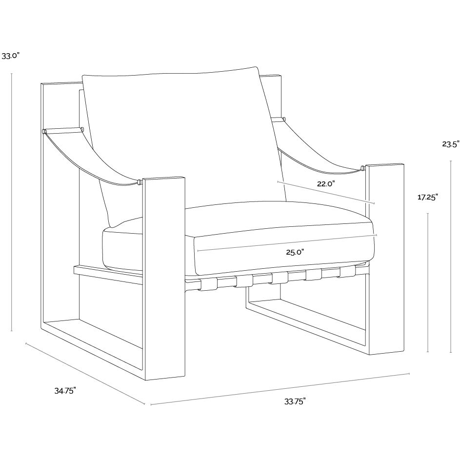 Berke Gunmetal / Tan Leather Lounge Chair