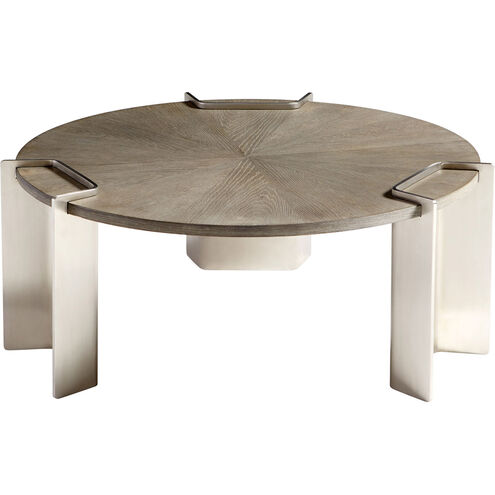 Arca 41 inch Weathered Oak And Stainless Steel Coffee Table