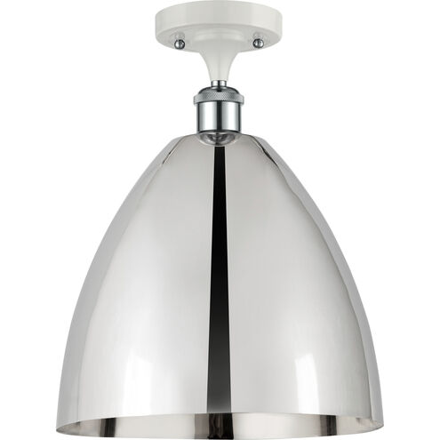 Ballston Dome LED 12 inch White and Polished Chrome Semi-Flush Mount Ceiling Light