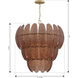 Marclaire 11 Light 26.5 inch Legacy Brass Pendant Ceiling Light in Brown Textured Handmade Glass