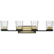 Bleeker Street 33 X 6.5 X 7.5 inch Matte Black and Olde Brass Vanity