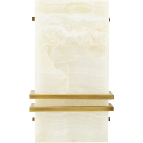 Ronan 2 Light 8 inch White and Antique Brass ADA Sconce Wall Light