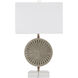 Applique 27.25 inch 150 watt Gray and Clear with Antique Brass Table Lamp Portable Light