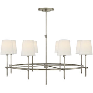 Thomas O'Brien Bryant 8 Light 42 inch Antique Nickel Ring Chandelier Ceiling Light in Linen, Large