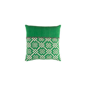 Delray 20 X 20 inch Grass Green and Cream Throw Pillow