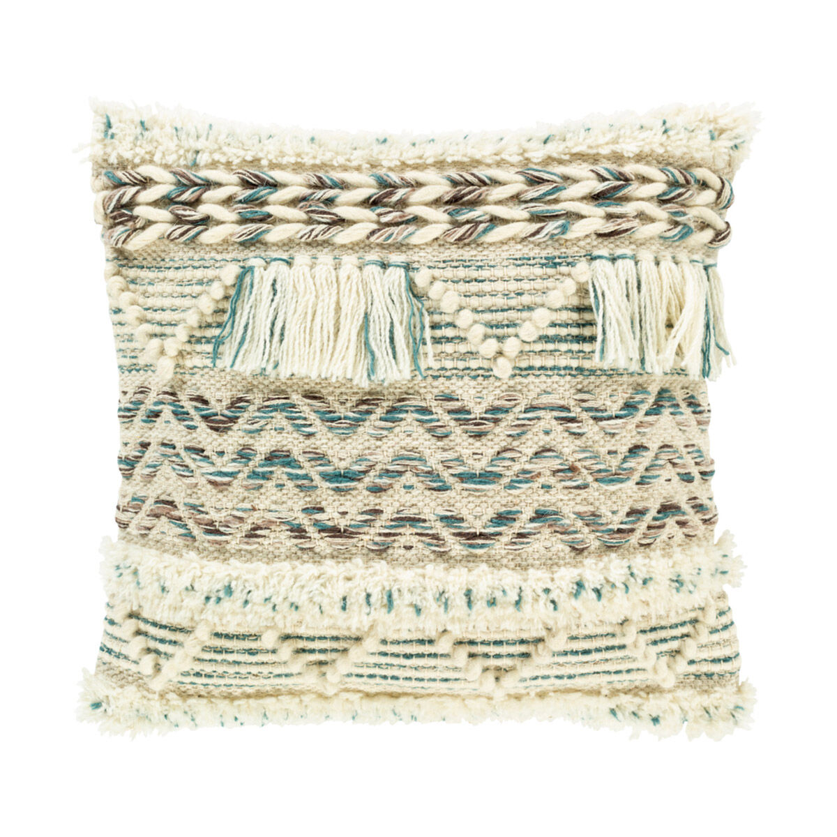 Karina 20 X 20 inch Beige/Teal/Dark Purple/Ivory Pillow Kit, Square