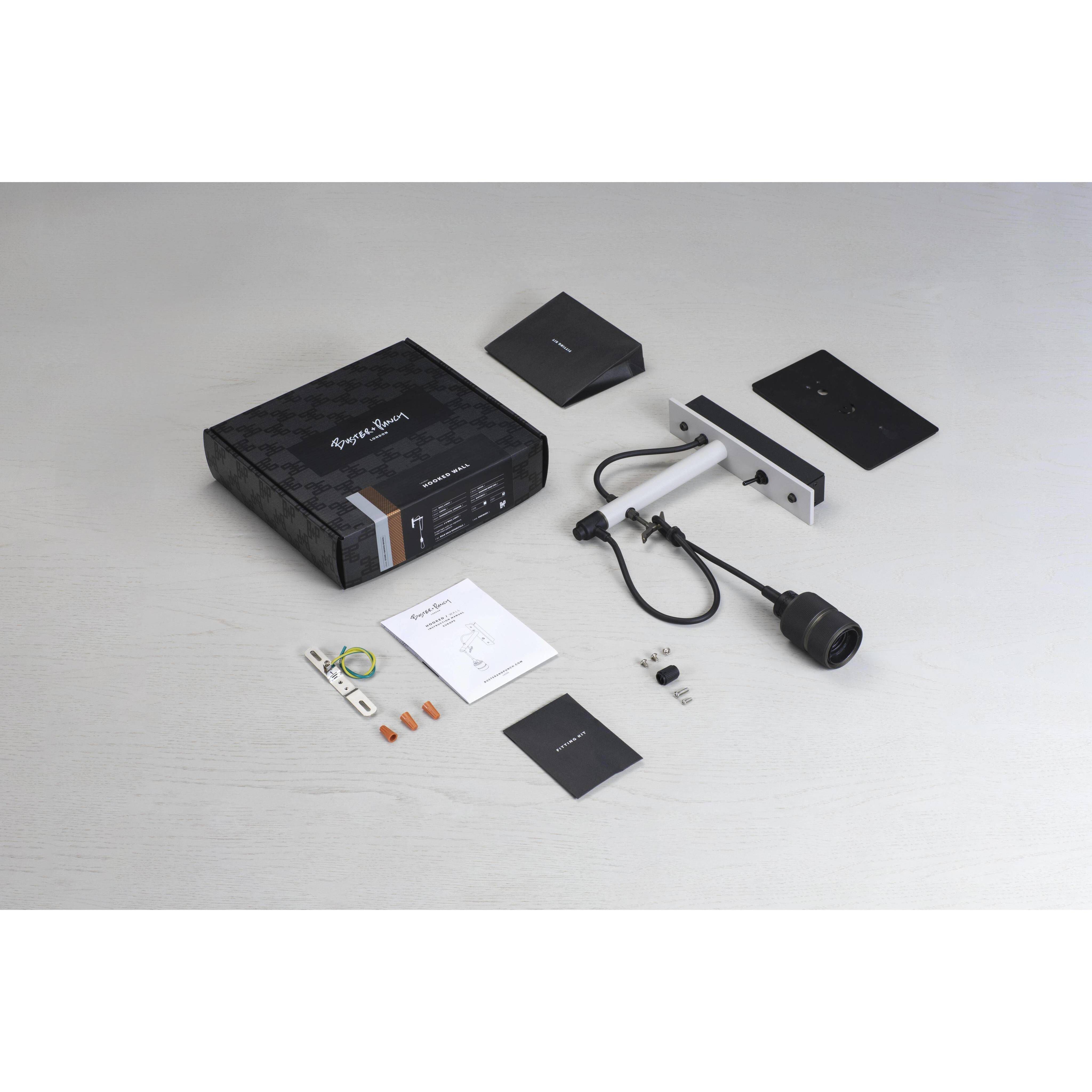 Hooked Wall Light in Stone / Smoked Bronze, Nude