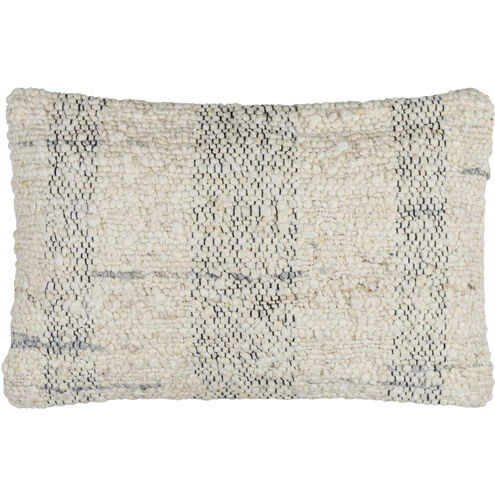 Monospace 22 X 14 inch Ash / Pearl / Metallic - Silver Accent Pillow