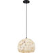 Alabaster Rocks Collection 1 Light 10 inch Matte Black Pendant Ceiling Light, Globe Family