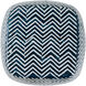 Chevron 17 inch Blue and White Patio Stool