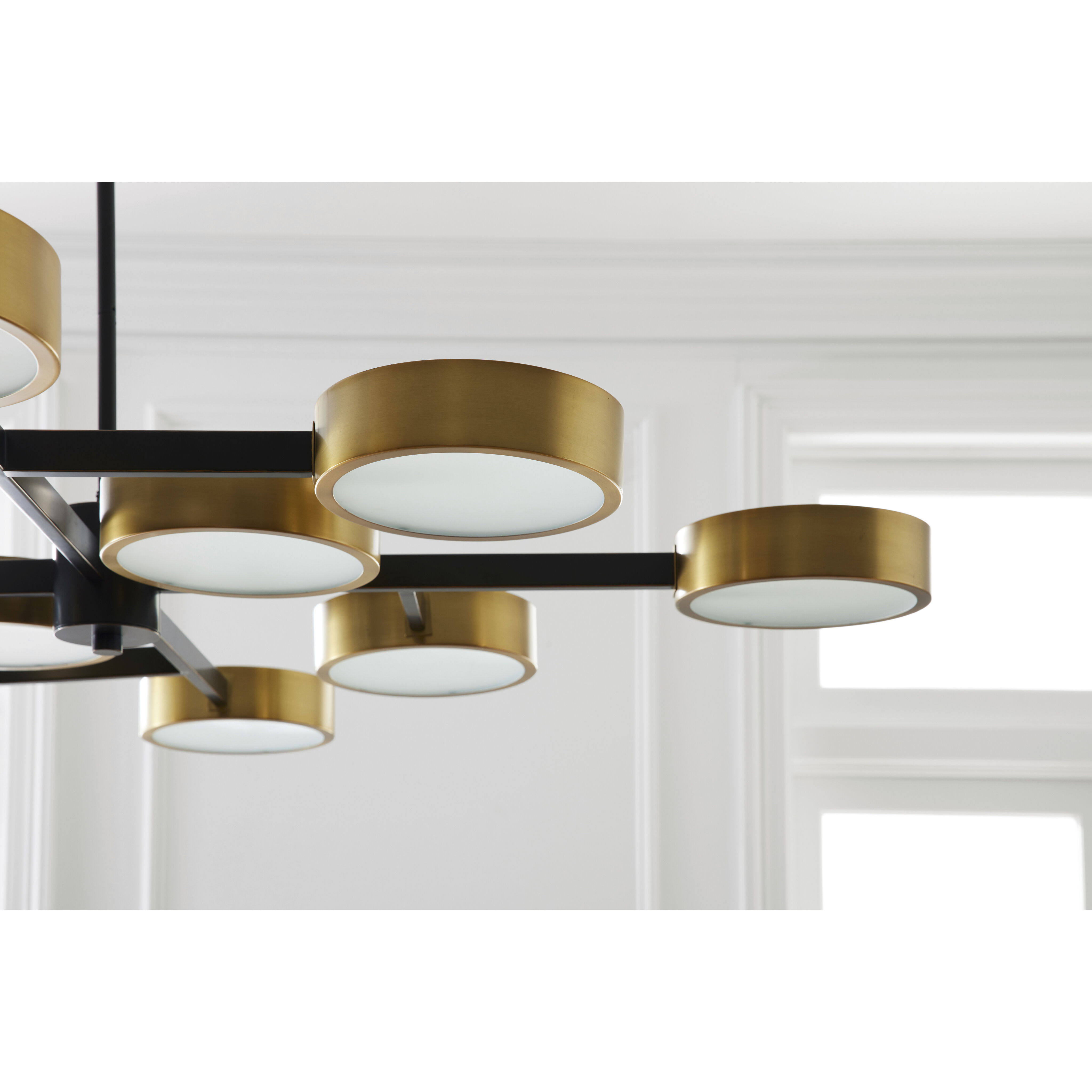 Linus 10 Light 55 inch Antique Brass and Bronze Starburst Chandelier Ceiling Light