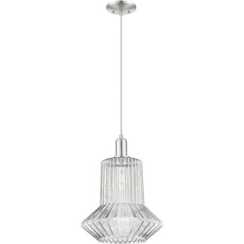 Arcadia Springwater 1 Light 12 inch Brushed Satin Nickel Mini Pendant Ceiling Light