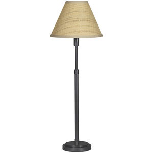 Polly 28.25 inch 60.00 watt Blackened Brass Buffet Lamp Portable Light in Rattan Shade