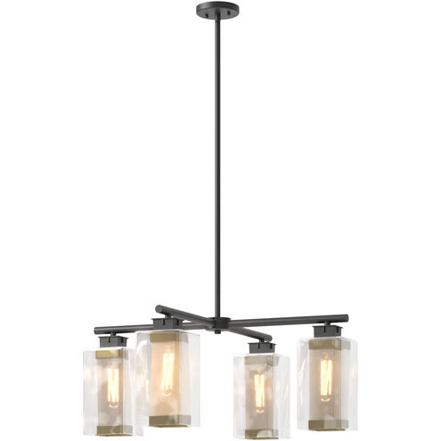 Polaris 4 Light 32.2 inch Coastal Black and Coastal Gold Outdoor Pendant in Coastal Black/Coastal Gold