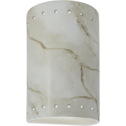 Ambiance Cylinder LED 5.75 inch Carrara Marble Wall Sconce Wall Light, Small