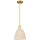 Natural Ballston Dome 1 Light 9 inch Satin Gold Mini Pendant Ceiling Light