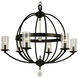 Compass 6 Light 33 inch Matte Black Foyer Chandelier Ceiling Light in Without Glass