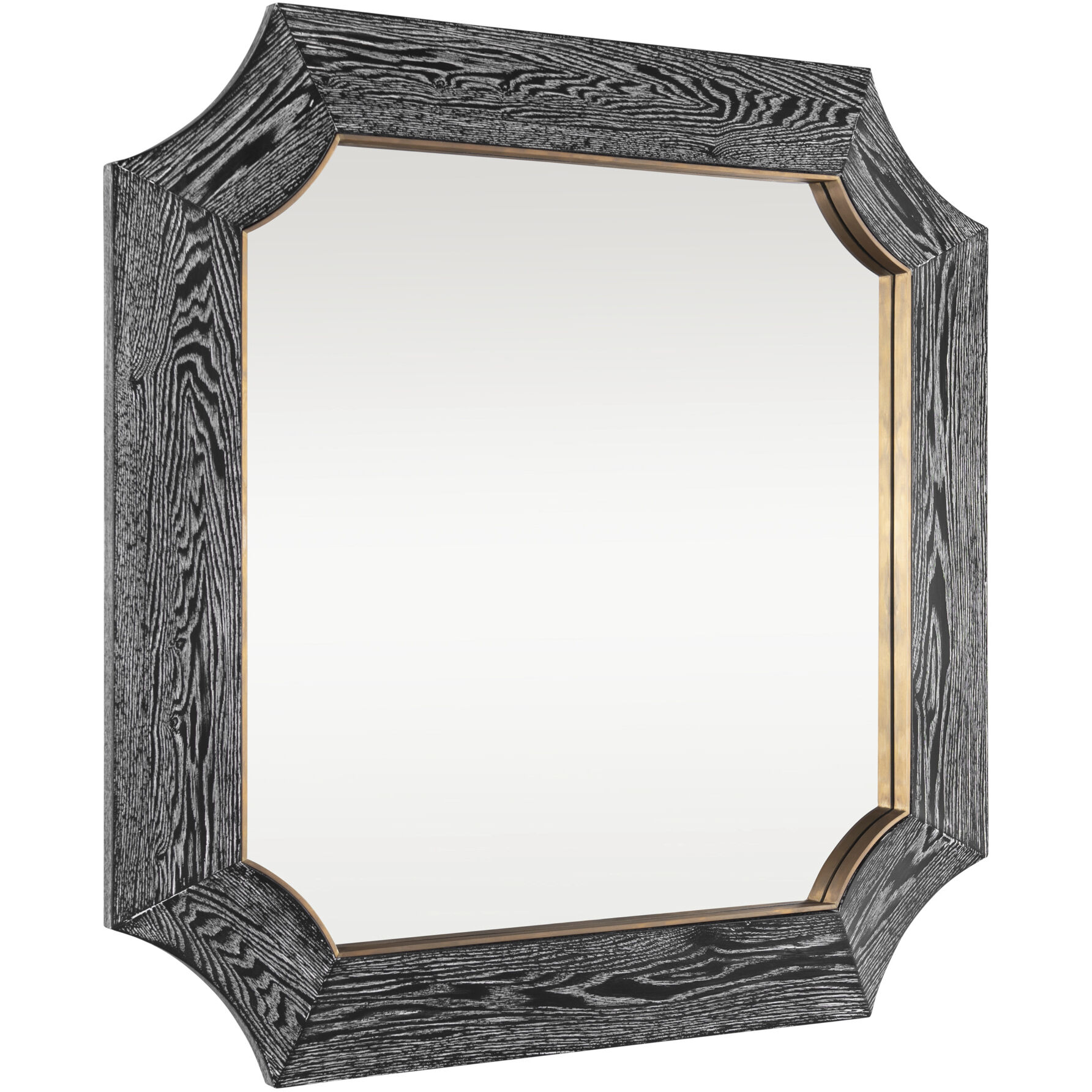 Farra 36 X 36 inch Cerused Black with Weathered Brass Wall Mirror, Varaluz Casa