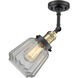 Franklin Restoration Chatham LED 6 inch Black Antique Brass Semi-Flush Mount Ceiling Light in Clear Glass, Franklin Restoration
