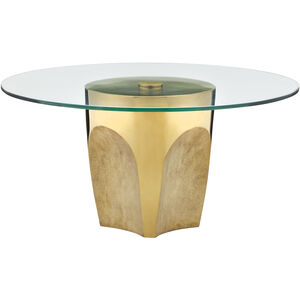 Lemy 36 inch Polished Brass/Clear Cocktail Table