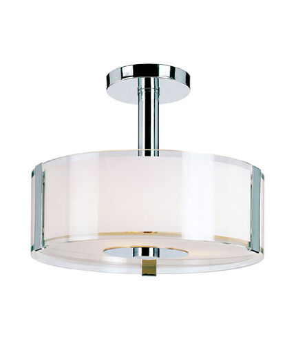 Halo 3 Light 14 inch Polished Chrome Semiflush Ceiling Light