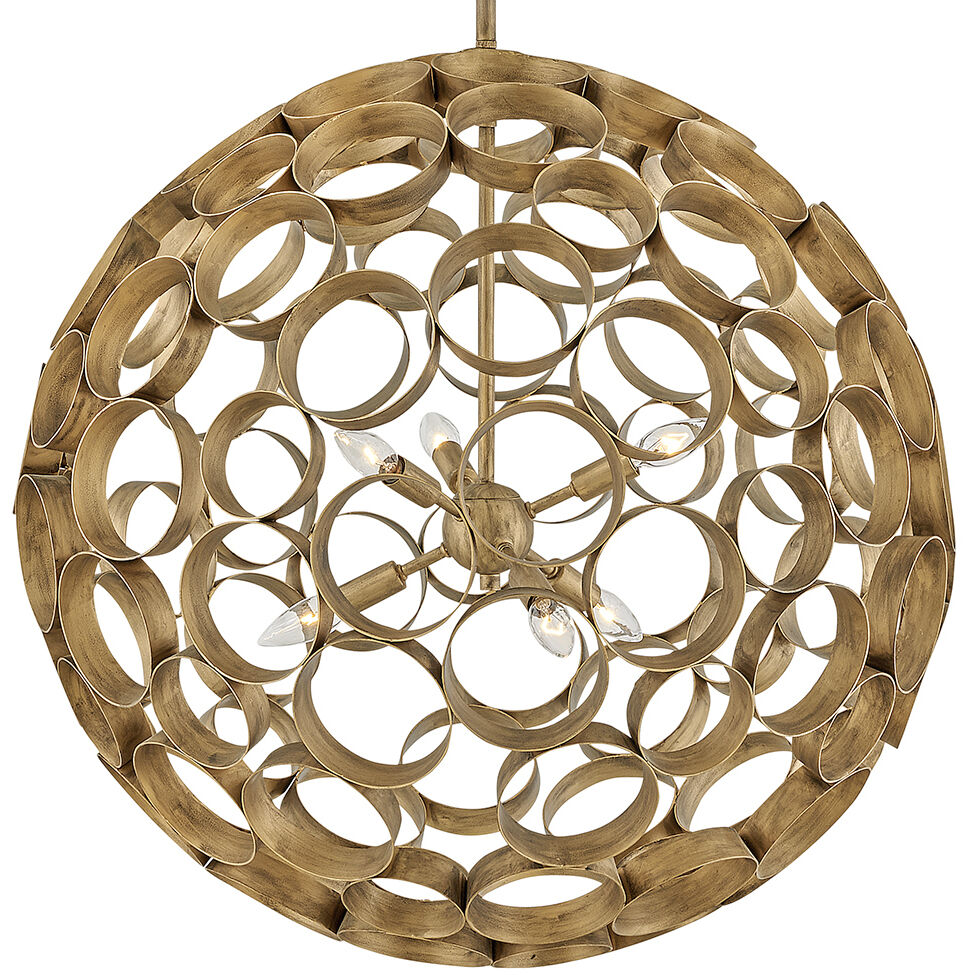 Centric LED 28 inch Burnished Gold Chandelier Ceiling Light, Orb