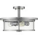 Savannah 3 Light 15.75 inch Brushed Nickel Semi Flush Mount Ceiling Light