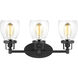 Belton 3 Light 21 inch Midnight Black Wall Bath Fixture Wall Light