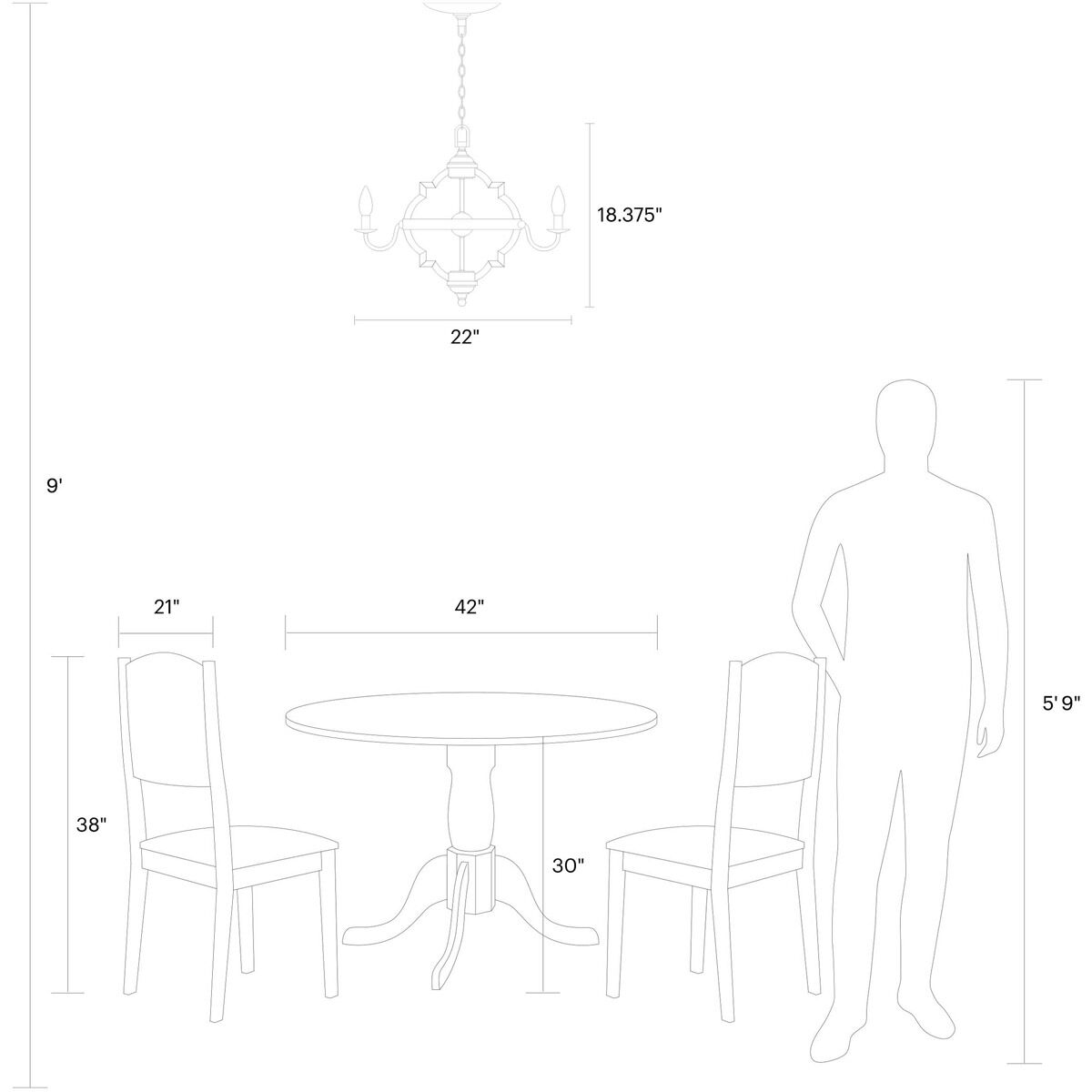 Socorro 4 Light 22 inch Stardust Chandelier Ceiling Light