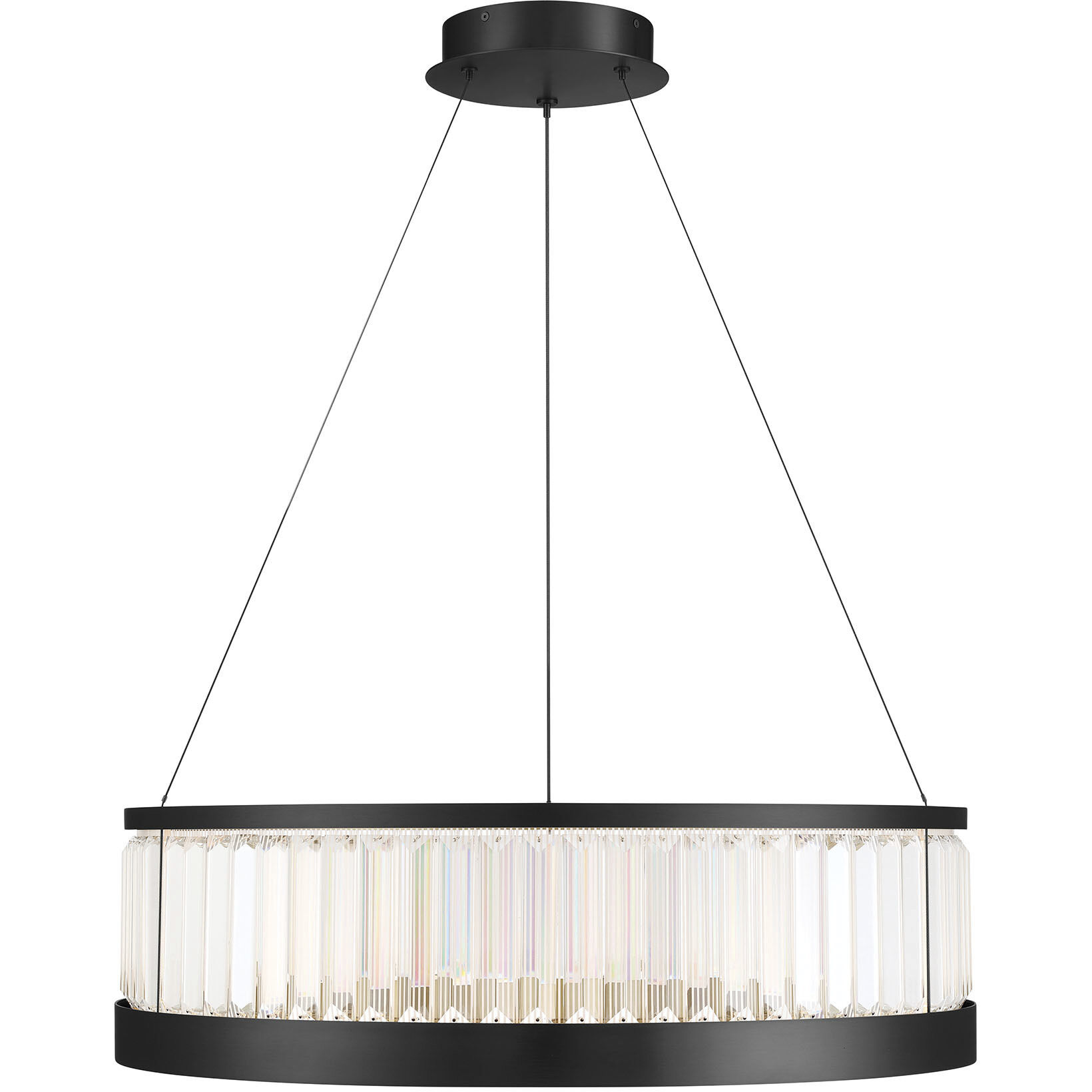 Empra LED 30.13 inch Matte Black Chandelier Ceiling Light