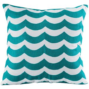 Tides 20 X 5.5 inch Teal with White Pillow, 20X20