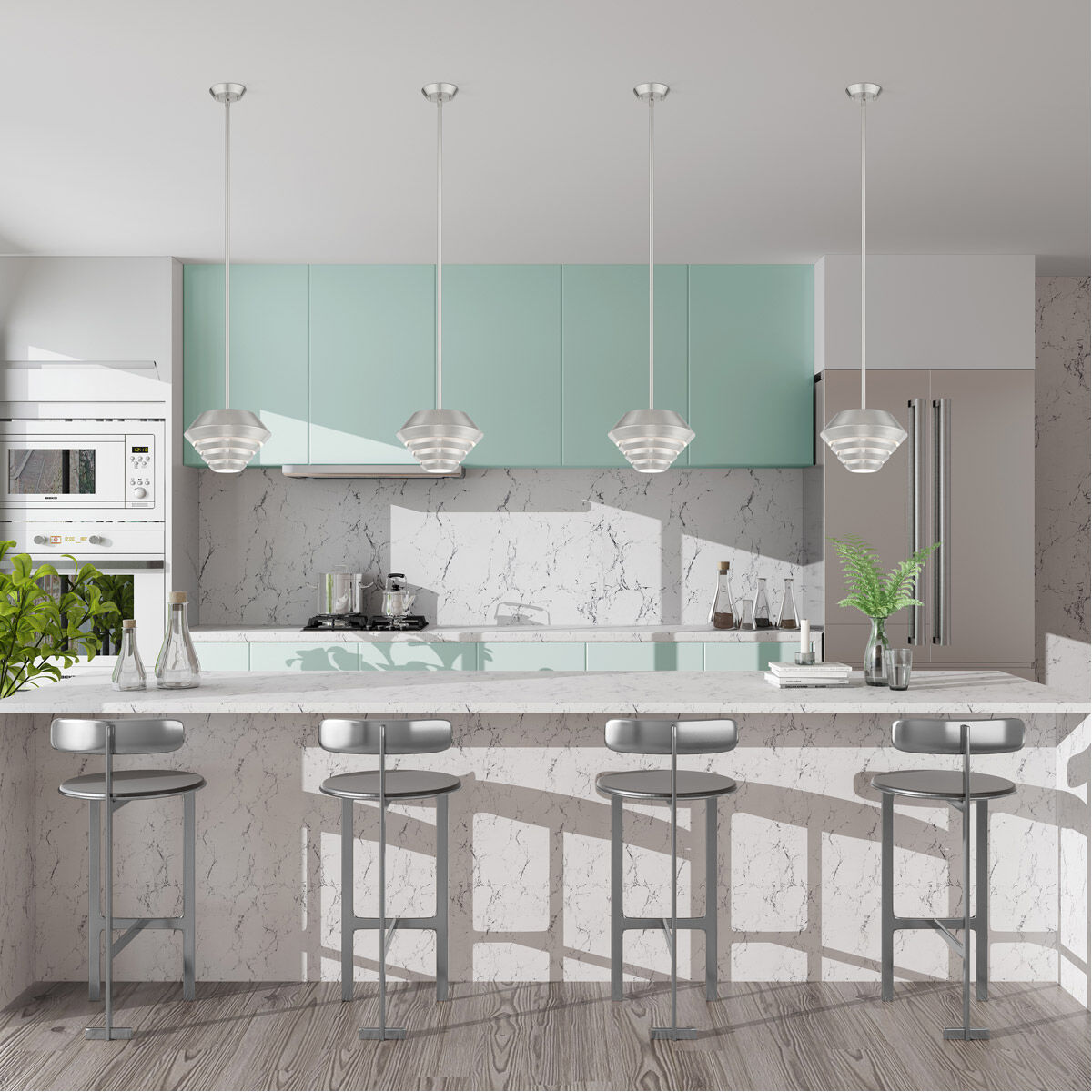 Amsterdam 1 Light 10 inch Brushed Nickel Mini Pendant Ceiling Light