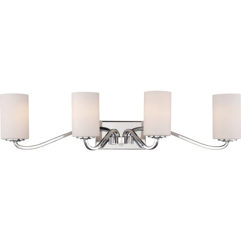 Willow 4 Light 34 inch Polished Nickel Vanity Light Wall Light