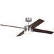 Loni 52 inch Brushed Steel with American Walnut/Blade Silver Ceiling Fan